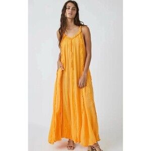 Free People Endless Summer McKinley Maxi Sz L Bohemian Peasant Beach Resortwear